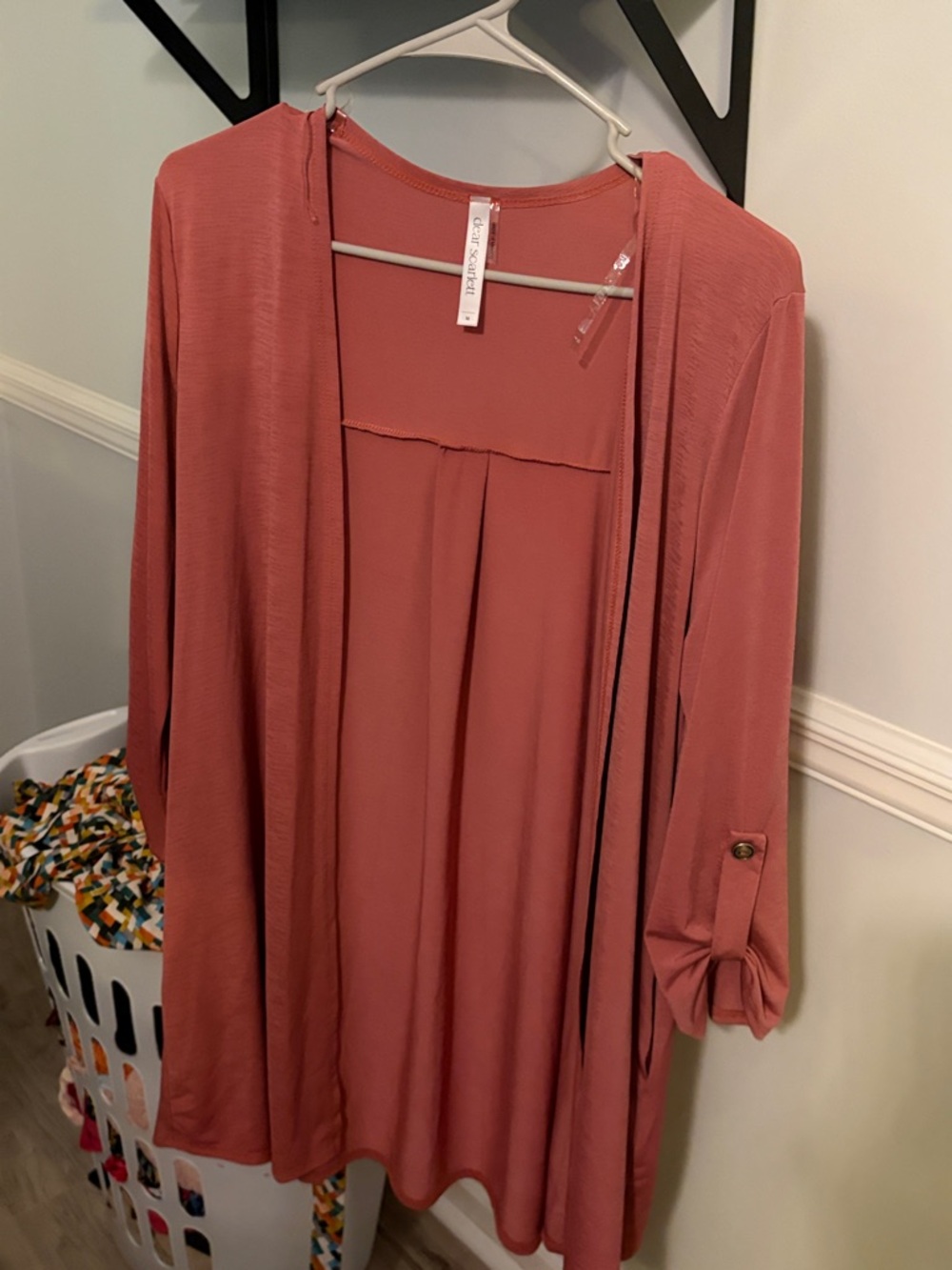 Crushed Berry Open-Front Lightweight Cardigan — Womens Jacket & Coat